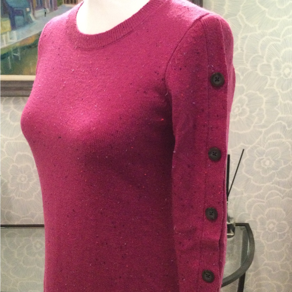 PRICE DROP! Magenta Pink Sweater Dress with Button Detail